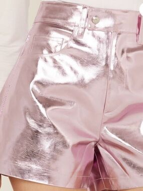 Blank NYC Metallic Rose High-Waist Shorts